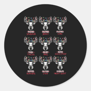 Pegatina Redonda Navidades divertidos cantan cacería de espantapája