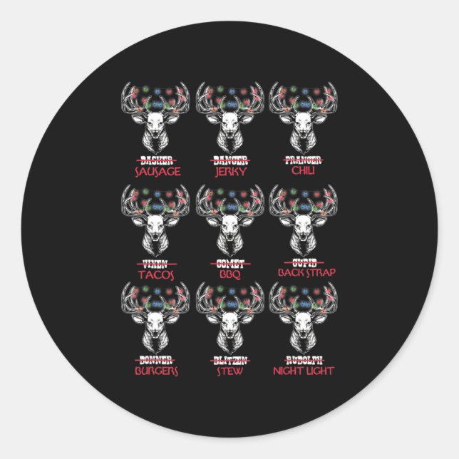 Pegatina Redonda Navidades divertidos cantan cacería de espantapája (Anverso)