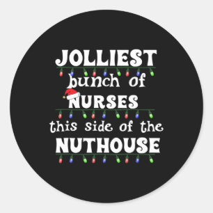 Pegatina Redonda Navidades divertidos coincidiendo con el trabajo d