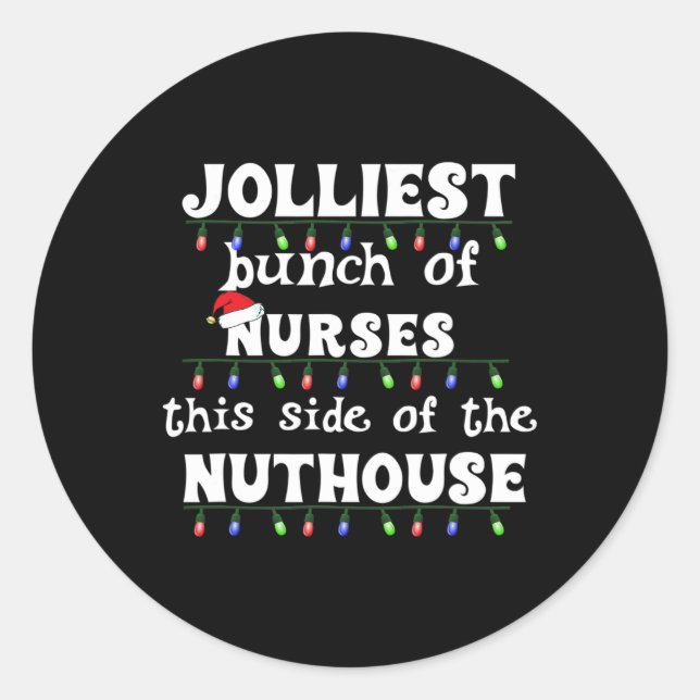 Pegatina Redonda Navidades divertidos coincidiendo con el trabajo d (Anverso)