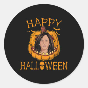 Pegatina Redonda Navidades divertidos de Halloween Kamala Harris 20