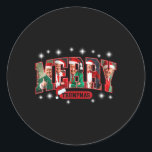 Pegatina Redonda Navidades divertidos de Santa Trump<br><div class="desc">Merry Trumpmas Santa Trump Navidades divertidos Pajamas Tee</div>