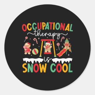 Pegatina Redonda Navidades divertidos de terapia ocupacional ocupac