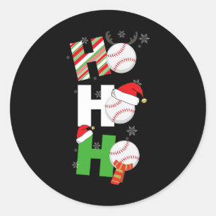 Pegatina Redonda Navidades divertidos jugador de pijamas de béisbol