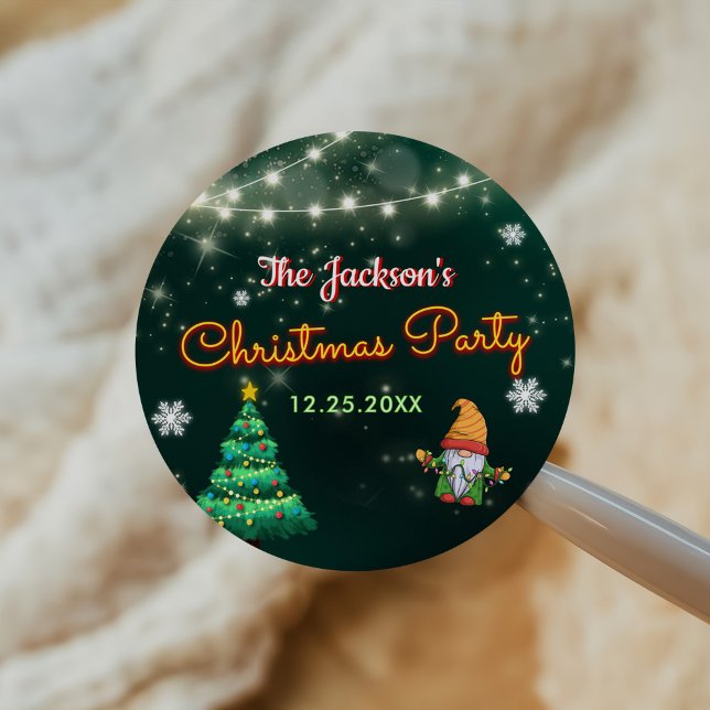 Pegatina Redonda Navidades divertidos Neon Rótulo Fiesta (Subido por el creador)