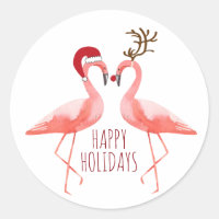 Navidades divertidos pareja flamencos santa y rudo