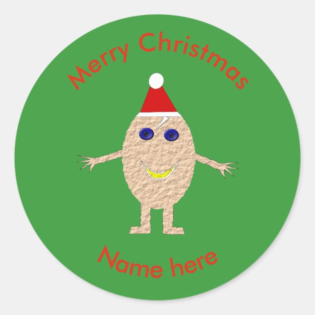 Pegatina Redonda Navidades divertidos Pegatinas de huevos (Anverso)