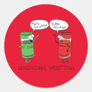 Pegatina Redonda Navidades divertidos Personalizado Cocinando espec
