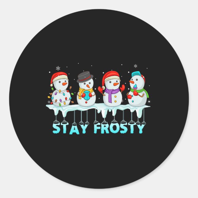 Pegatina Redonda Navidades divertidos y escarpados Guay Mujeres Sno (Anverso)