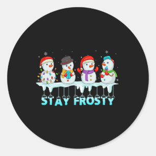 Pegatina Redonda Navidades divertidos y escarpados Guay Mujeres Sno