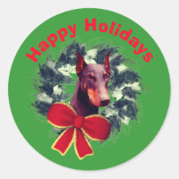 Navidades Doberman Wreath