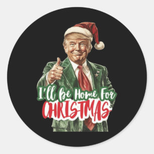 Pegatina Redonda Navidades Donald Trump presidente 2024