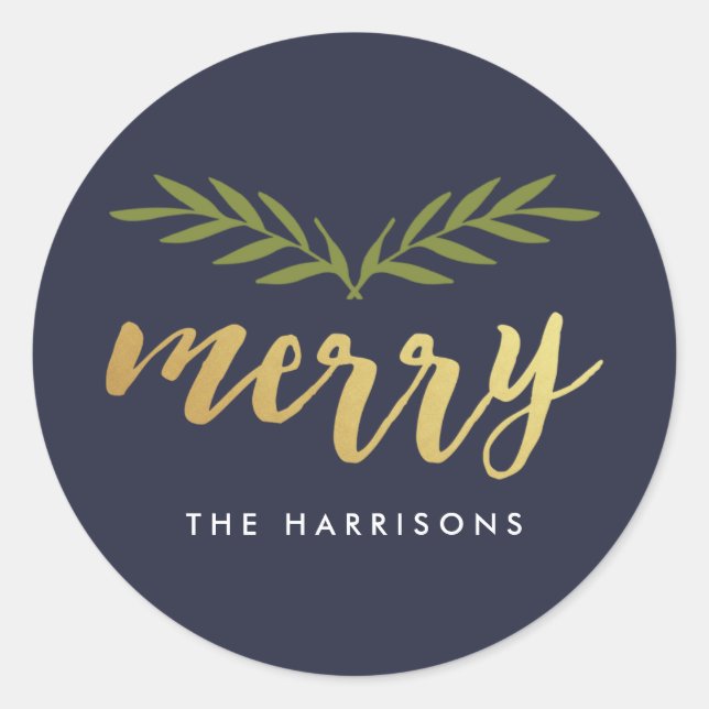 Pegatina Redonda Navidades dorados Pegatinas personalizados (Anverso)