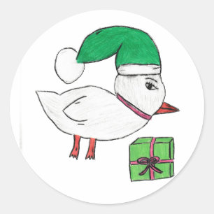 Pegatina Redonda Navidades Duck