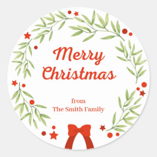 Pegatina Redonda Navidades elegantes coraje y estrellas