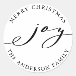 Pegatina Redonda Navidades elegantes disfrutan las vacaciones en bl