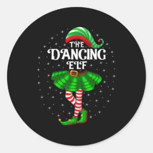 Pegatina Redonda Navidades Elf bailarinas Familia Matando Chicas