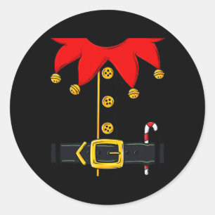 Pegatina Redonda Navidades Elf Costume Divertido Navidad