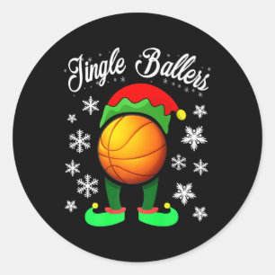 Pegatina Redonda Navidades Elf Grupo Familiar de Baloncesto Par