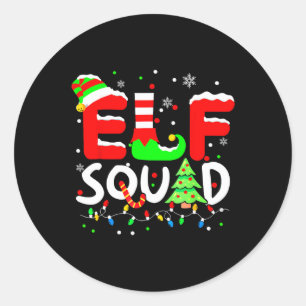 Pegatina Redonda Navidades Elf Squad coinciden con la familia Toddl