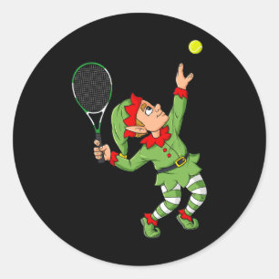 Pegatina Redonda Navidades Elf Tennis Fun Boys Chicas Adolescentes 