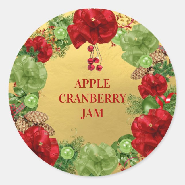 Pegatina Redonda NAVIDADES emiten refrigerios de artículos al horno (Anverso)