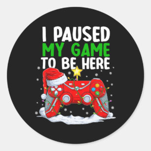 Pegatina Redonda Navidades En El Que He Parado Mi Juego Para Estar