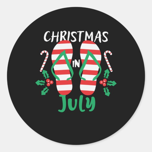 Pegatina Redonda Navidades En Julio (Anverso)