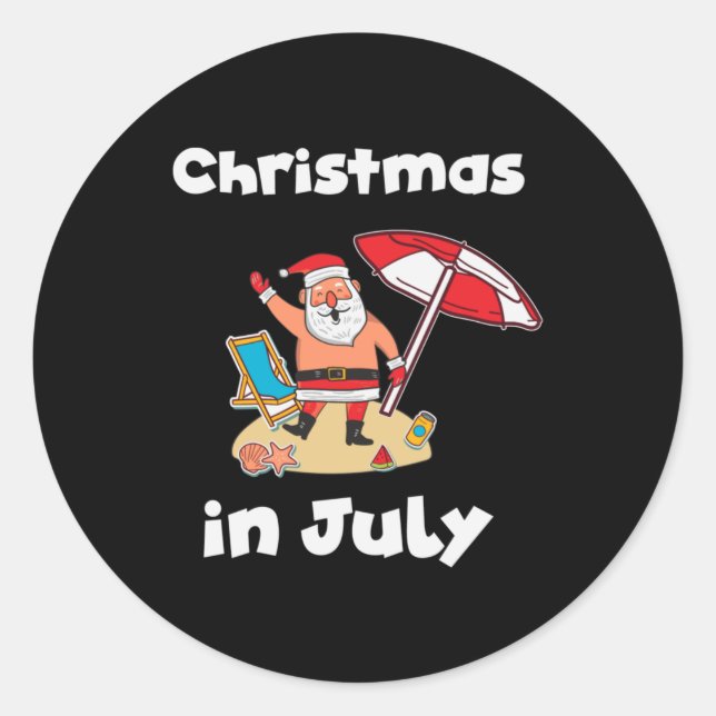Pegatina Redonda Navidades En Julio (Anverso)