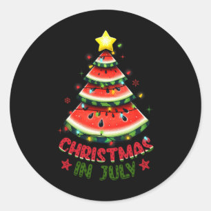 Pegatina Redonda Navidades En Julio Camisetas Mujeres Hombres sandí
