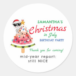 Pegatina Redonda Navidades en julio Naughty o Nacimiento de Niza