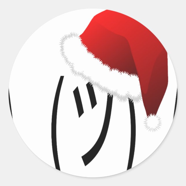 Pegatina Redonda navidades encogiéndose de emoji (Anverso)