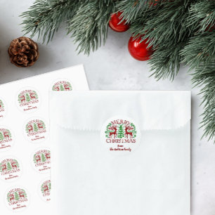 Pegatina Redonda Navidades escandinavos personalizados