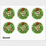 Pegatina Redonda Navidades escoceses de Nollaig Chridheil<br><div class="desc">Pegatinas - Nollaig Chridheil - Feliz Navidad - Editar el texto si quieres - - Ver las colecciones en mi tienda para las placas coincidentes,  servilletas,  posavasos,  plaquetas,  globos y mucho más,  - en este y otros diseños de Navidades.</div>