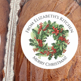 Pegatina Redonda Navidades escriben regalo de comida casera