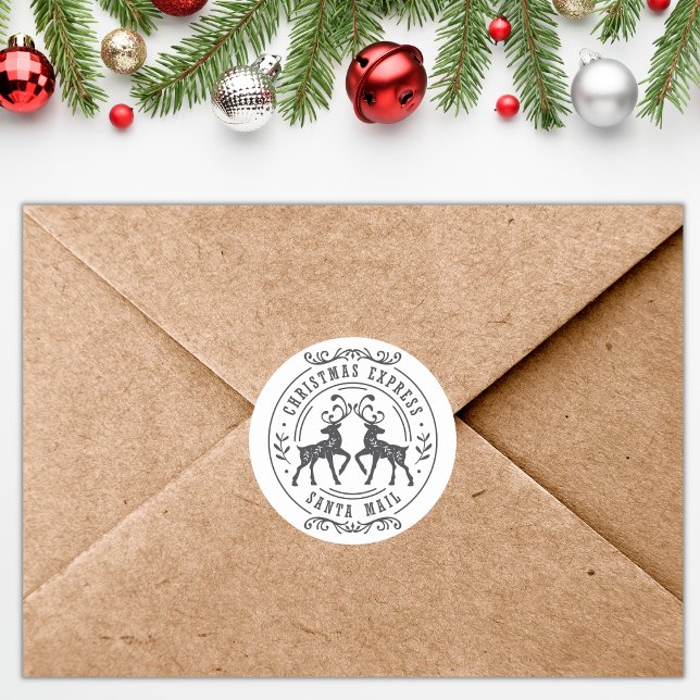 Pegatina Redonda Navidades escuetos Express Santa Mail para niños (Subido por el creador)