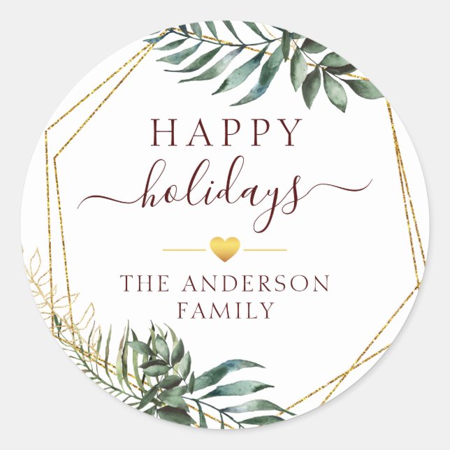 Pegatina Redonda Navidades específicos del cliente Botánica (Anverso)