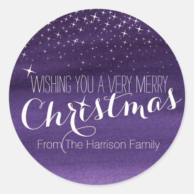 Pegatina Redonda Navidades estrellas de noche pegatinas redondos mo (Anverso)