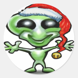 Pegatina Redonda Navidades extranjeros