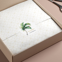 Pegatina Redonda Navidades Familia de Árboles de Palma de Fiestas M