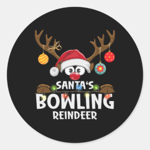 Pegatina Redonda Navidades Familia Santa Boina de reno Pajama