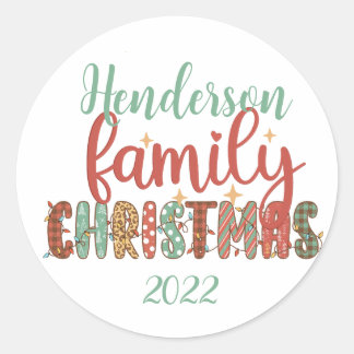 Pegatina Redonda Navidades familiares