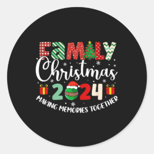 Pegatina Redonda Navidades Familiares 2024 Haciendo Recuerdos Junto