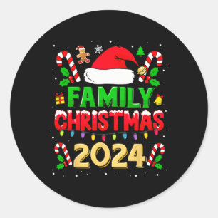 Pegatina Redonda Navidades Familiares 2024 Para Familias Que Coinci