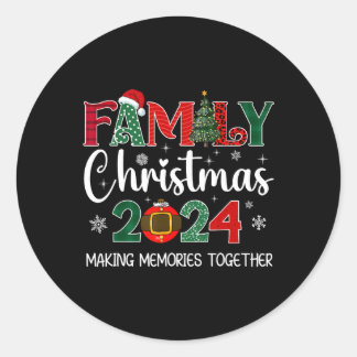 Pegatina Redonda Navidades Familiares 2024 Ropa De Acordancia Xmas 
