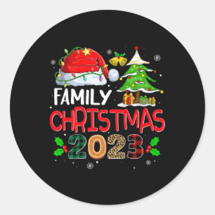 Pegatina Redonda Navidades familiares de disfraces familiares coinc