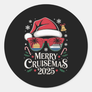 Pegatina Redonda Navidades familiares en crucero 2025