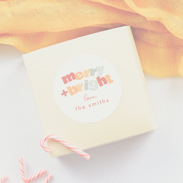 Pegatina Redonda Navidades familiares modernos y brillantes (Subido por el creador)