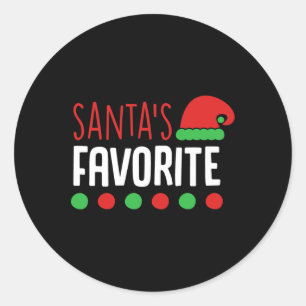 Pegatina Redonda Navidades favoritas de Santa María para mujeres