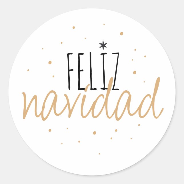 Pegatina Redonda Navidades Feliz Navidad (Anverso)
